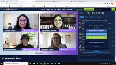 Mariangélica Useche leading an interactive workshop session on React development